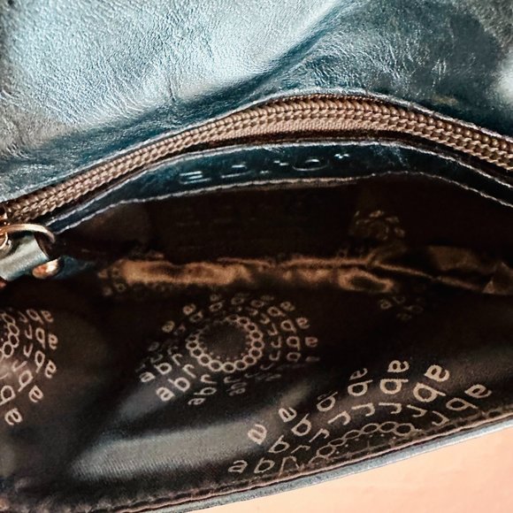 ABRO METALLIC BLUE CROSSBODY LEATHER MINI BAG WITH CHAIN STRAP - Picture 7 of 10